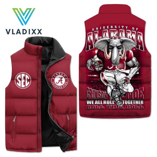 Alabama Crimson Tide Roll Togerther Sleeveless Puffer Down Vest