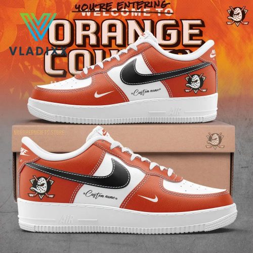 Anaheim Ducks NHL Orange Customized Nike Air Force 1