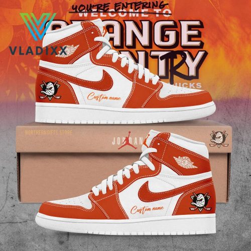 Anaheim Ducks NHL Orange Customized Nike Air Jordan 1