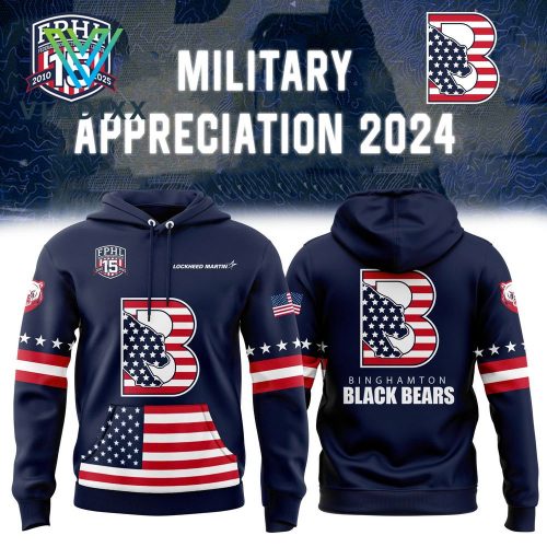 Binghamton Black Bears Military Appreciation 2024 Hoodie