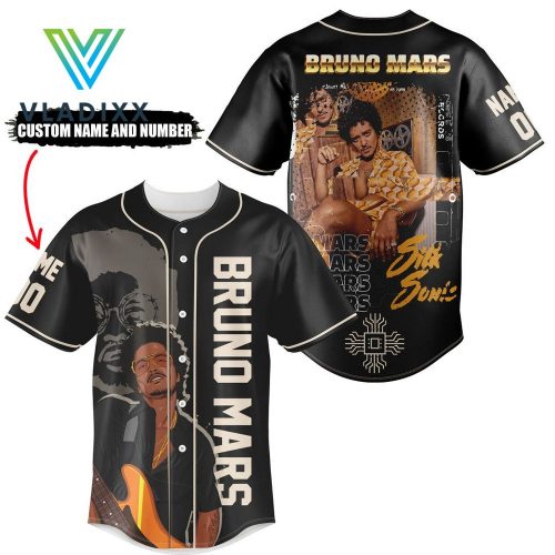 Bruno Mars Silk Sonic Custom Name Baseball Jersey