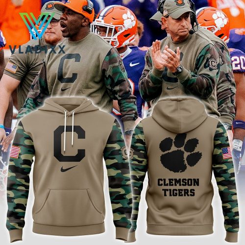 Clemson Tigers Nike Camo 2024 Salute to Service Club Hoodie