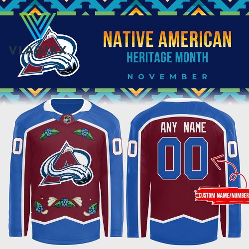 Colorado Avalanche NHL Native American Heritage Month Personalized Hockey Jersey