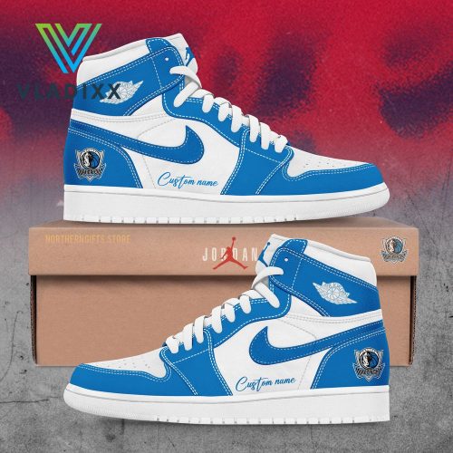 Dallas Mavericks NBA 2024 Custom Name Blue Air Jordan 1