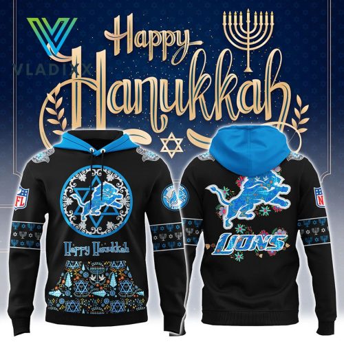 Detroit Lions Happy Hanukkah Holiday 2024 Hoodie