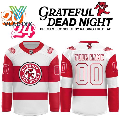 Detroit Red Wings Grateful Dead Night 2024 Hockey Jersey