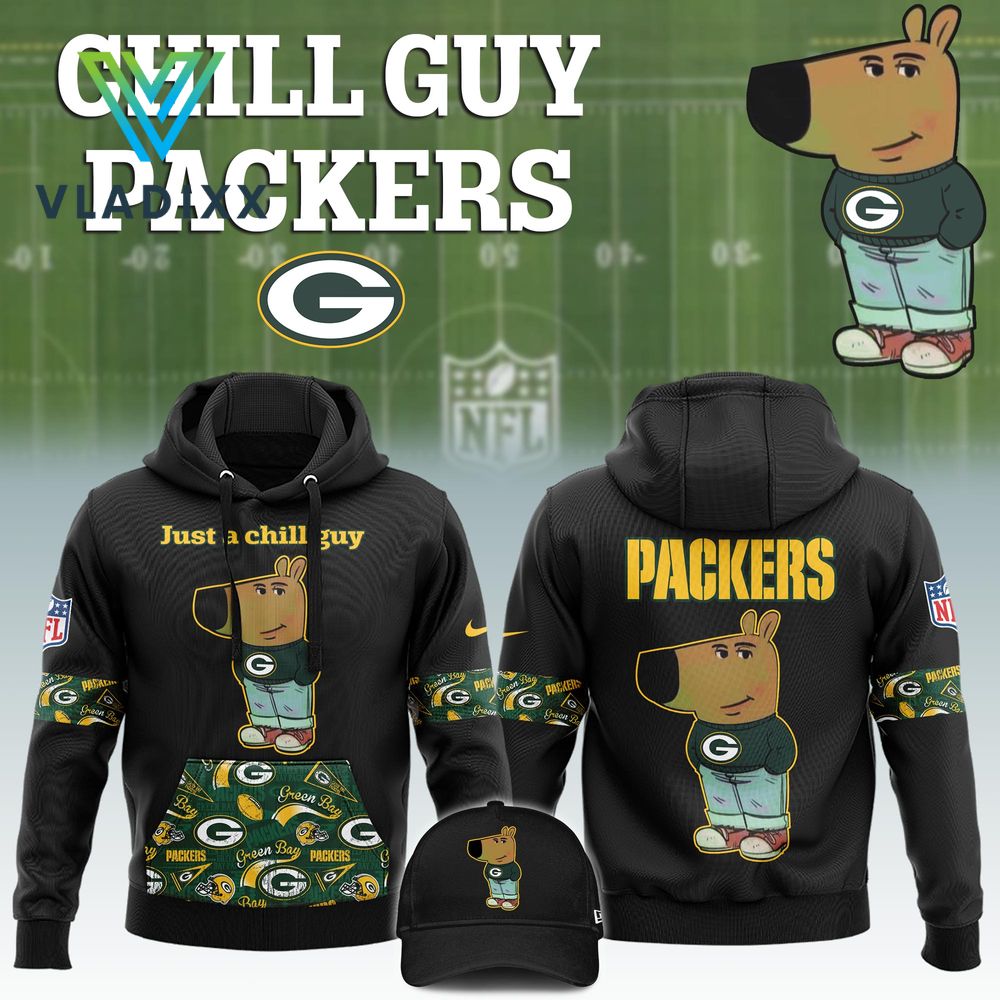 Green Bay Packers NFL X Chill Guy 2024 Hoodie Pants Cap