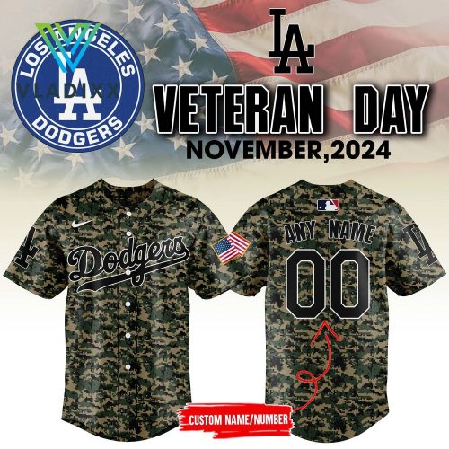 Los Angeles Dodgers 2024 Veterans Day Customized Baseball Jersey