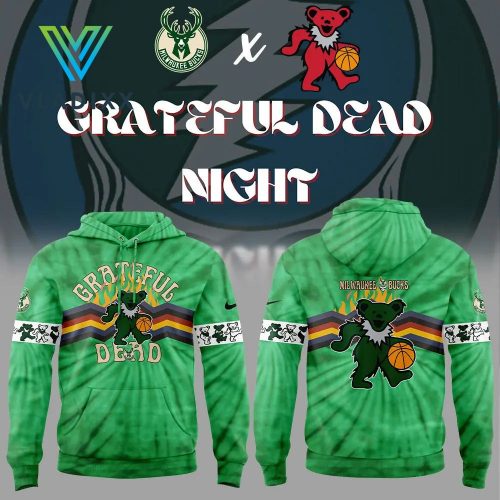 Milwaukee Bucks x Grateful Dead Night Hoodie, Pants, Cap