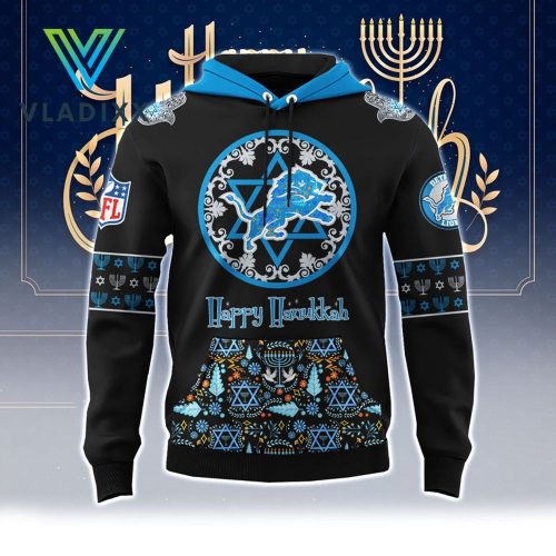 Detroit Lions Happy Hanukkah Holiday 2024 Hoodie