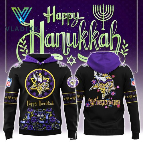 Minnesota Vikings Happy Hanukkah Holiday 2024 Hoodie