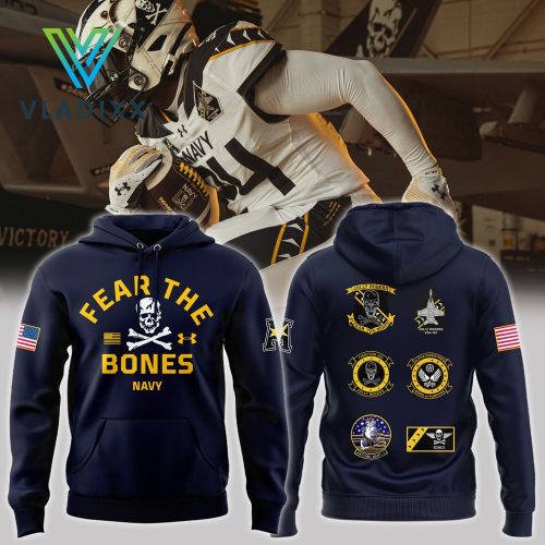 Navy Midshipmen Fear The Bones Navy Hoodie, Pants, Cap