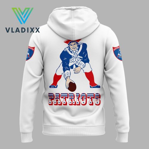 New England Patriots Nike White Throwback Hoodie