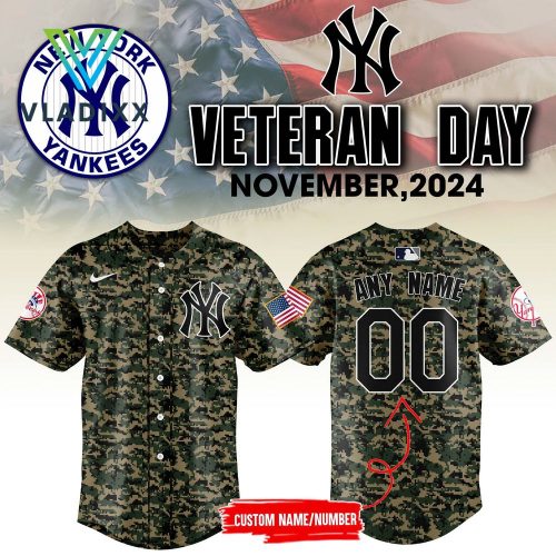 New York Yankees 2024 Veterans Day Customized Baseball Jersey