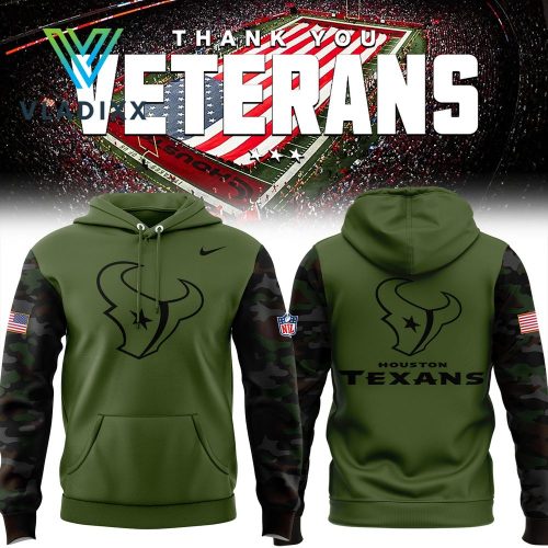 Special Edition 2024 Veterans Houston Texans Green Hoodie