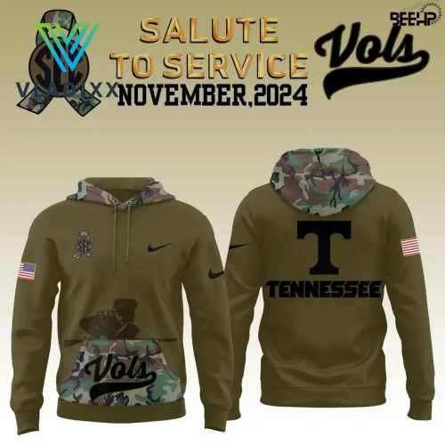 Tennessee Volunteers Camo 2024 Salute to Service Hoodie, Pants, Cap