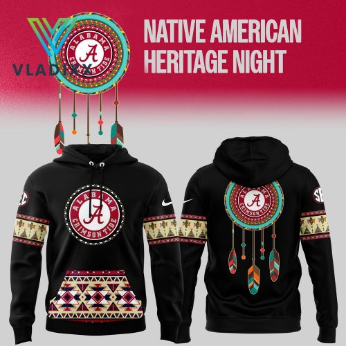 Alabama Crimson Tide Native American Heritage Black Hoodie, Pants, Cap