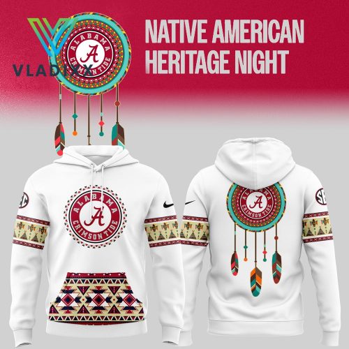 Alabama Crimson Tide Native American Heritage White Hoodie, Pants, Cap