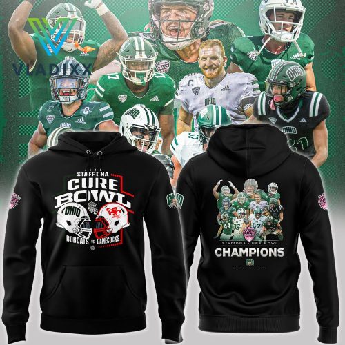 Bobcats & Gamecocks 2024 Cure Bowl Champions Black Hoodie