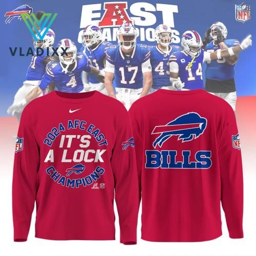 Buffalo Bills “It’s A Lock” 2024 AFC East Champions Limited Red Sweatshirt