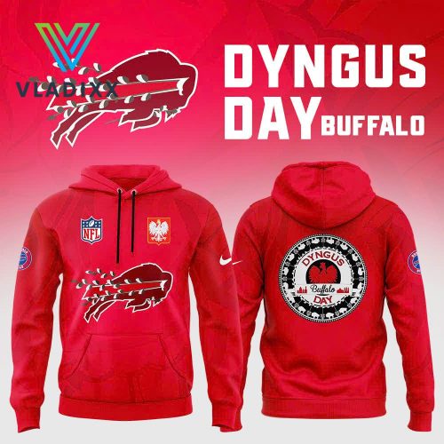 Buffalo Bills x 2024 Dyngus Day Nike Red Hoodie, Cap