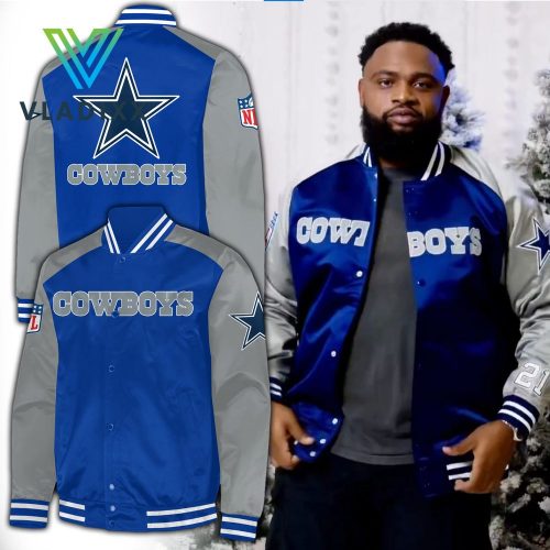 Dallas Cowboys NFL Basic Blue Baseball Jacket