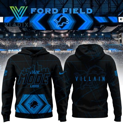 Detroit Lions Back In Black Dark Mode Hoodie 2024