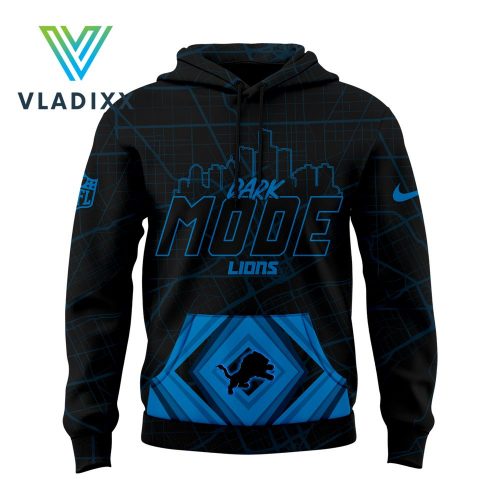 Detroit Lions Back In Black Dark Mode Hoodie 2024