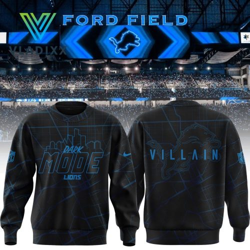 Detroit Lions Back In Black Dark Mode Sweatshirt 2024