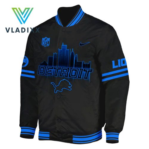 Detroit Lions NFL Back In Black 2024 Baseball Jacket