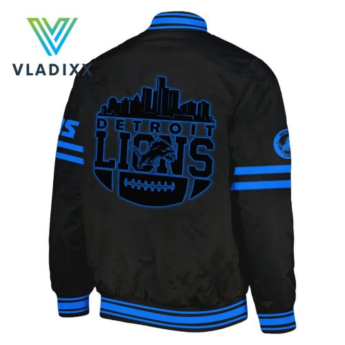 Detroit Lions NFL Back In Black 2024 Baseball Jacket