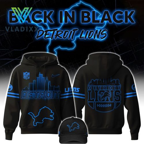 Detroit Lions NFL Back In Black 2024 Hoodie, Pants, Cap