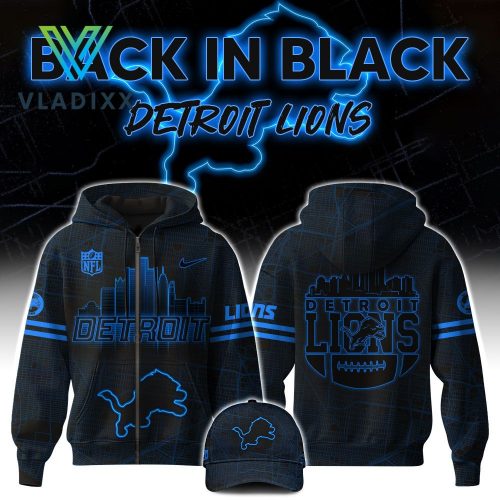 Detroit Lions NFL Back In Black Limited Zip Hoodie