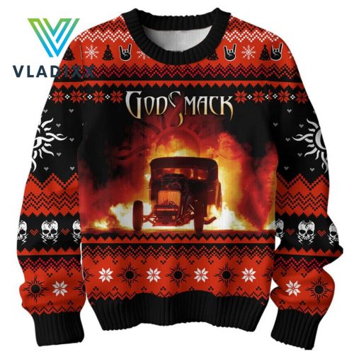 Gods Mack Fire Christmas Black And Red 3D Sweater