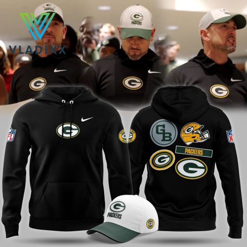 Green Bay Packers Football Logo Black Hoodie, Cap