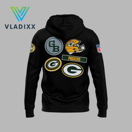 Green Bay Packers Football Logo Black Hoodie, Cap