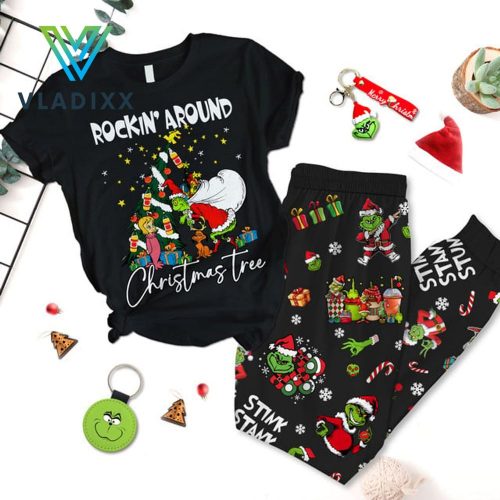 Grinch Rockin Around 2024 Special Pajamas Set