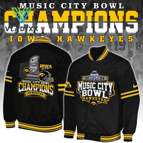 Iowa Hawkeyes NCAA Music City Bowl Champions Baseball Jacket