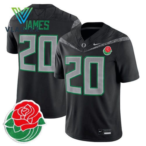 Jordan James Men’s Oregon Ducks 2025 Rose Bowl Football Jersey