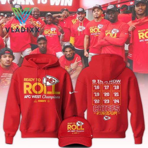 Kansas City Chiefs 2024 AFC West Champions Red Hoodie Set