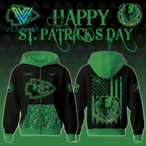 Kansas City Chiefs x St. Patrick’s Day Green Zip Hoodie, Hoodie