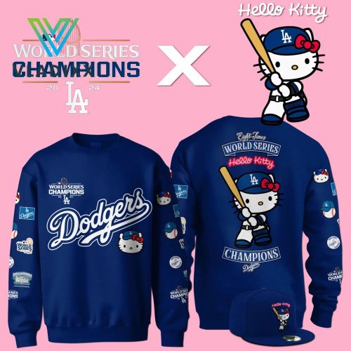 Los Angeles Dodgers 2024 Hello Kitty Limited Blue Sweatshirt