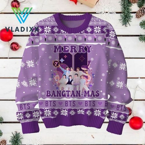 Merry BangtanMas Purple Christmas Sweater