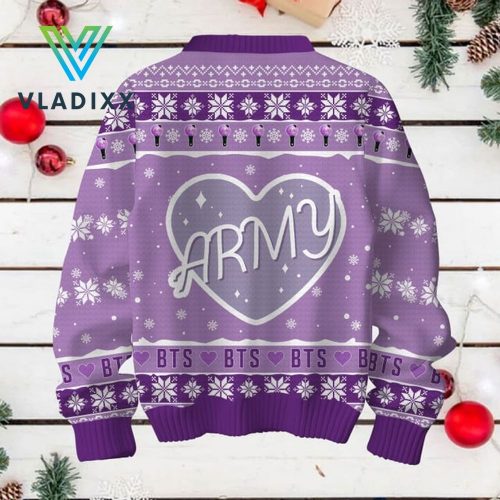 Merry Bangtan-Mas Purple Christmas Sweater