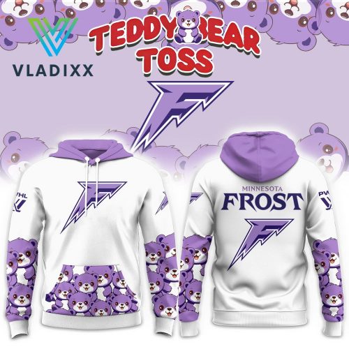 Minnesota Frost Teddy Bear Toss Special White Hoodie