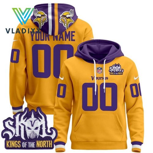 Minnesota Vikings 2024 Kings Of The North Personalized Yellow Hoodie