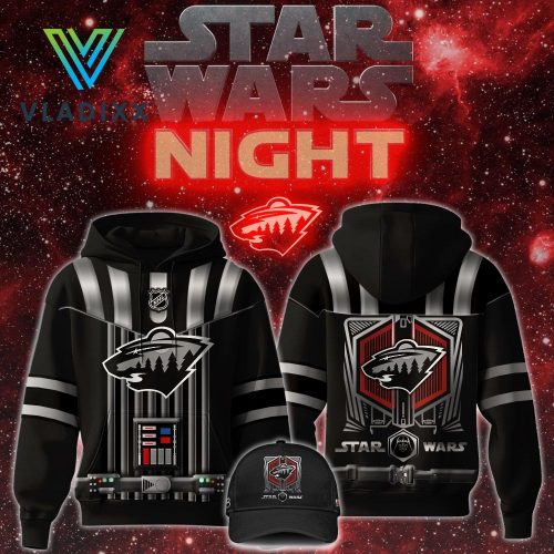 Minnesota Wild 2024 Star Wars Night Black Hoodie, Pants, Cap