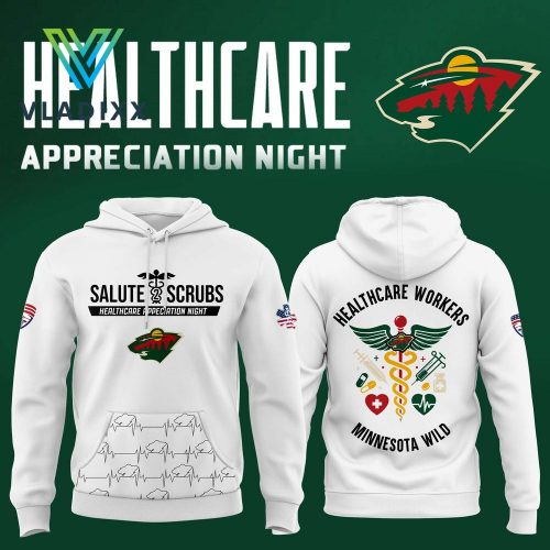 Minnesota Wild 2025 Healthcare Appreciation Night White Hoodie