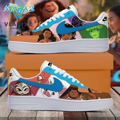 Moana 2 Disney Nike Air Force 1 Blue Sneakers