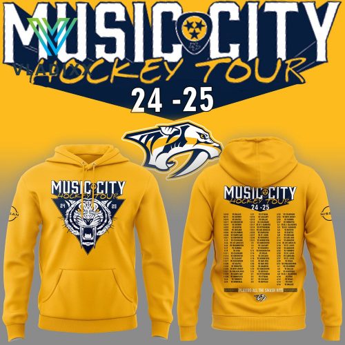 Nashville Predators Music City Hockey Tour 24-25 Yellow Hoodie